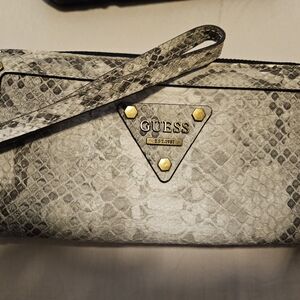 Guess Gray Clutch Wristlet with Sophisticated Design
